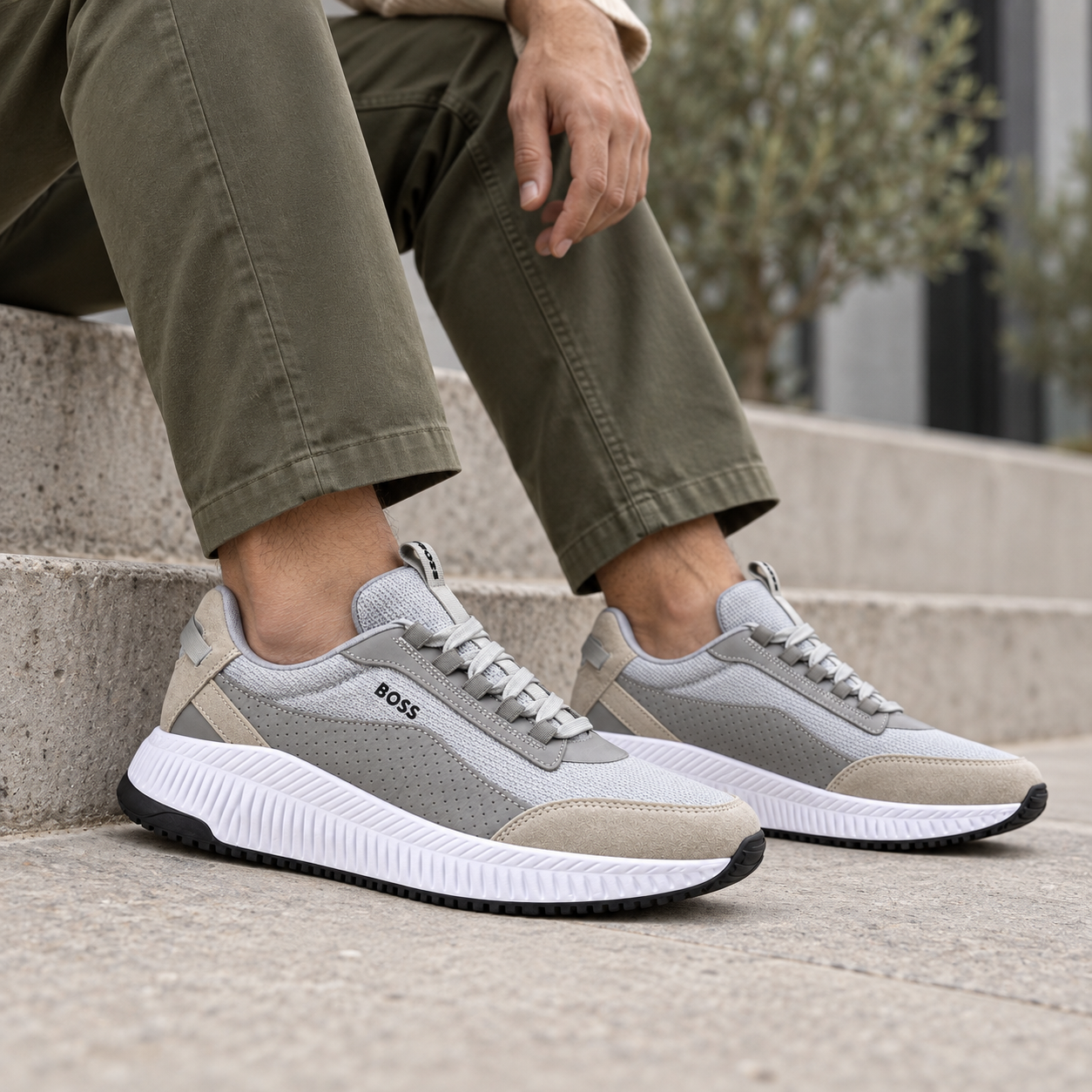 Tenis Hugo Boss para Caballero - Gris Claro