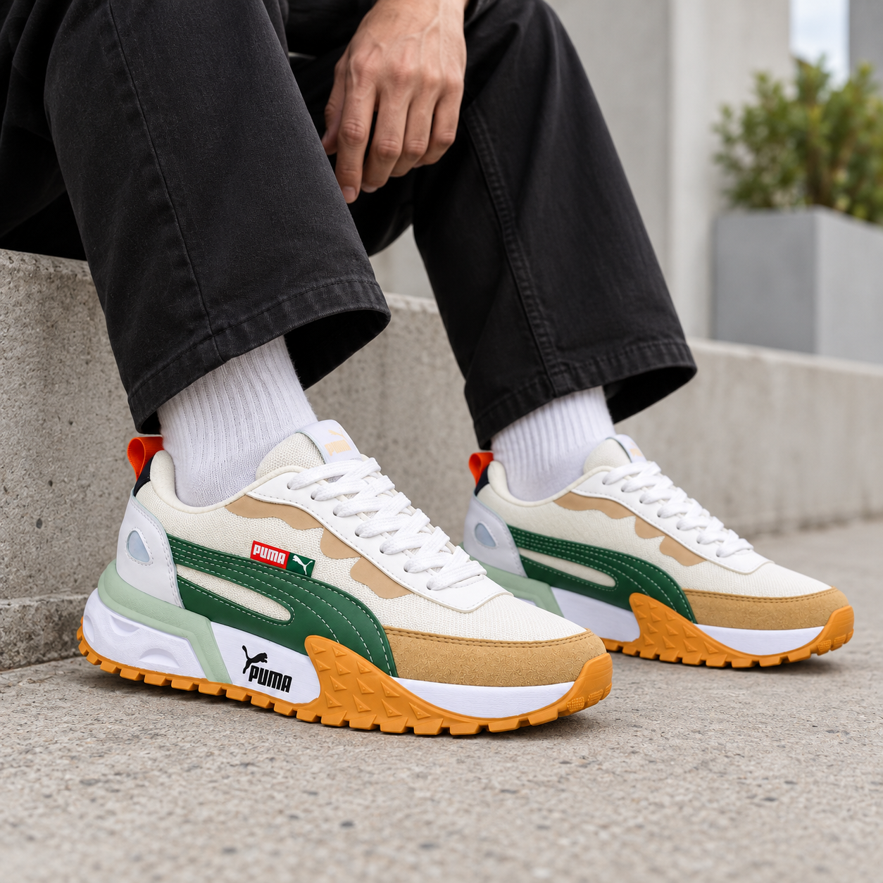 Tenis Puma Easy Rider Beige Verde - vista 3