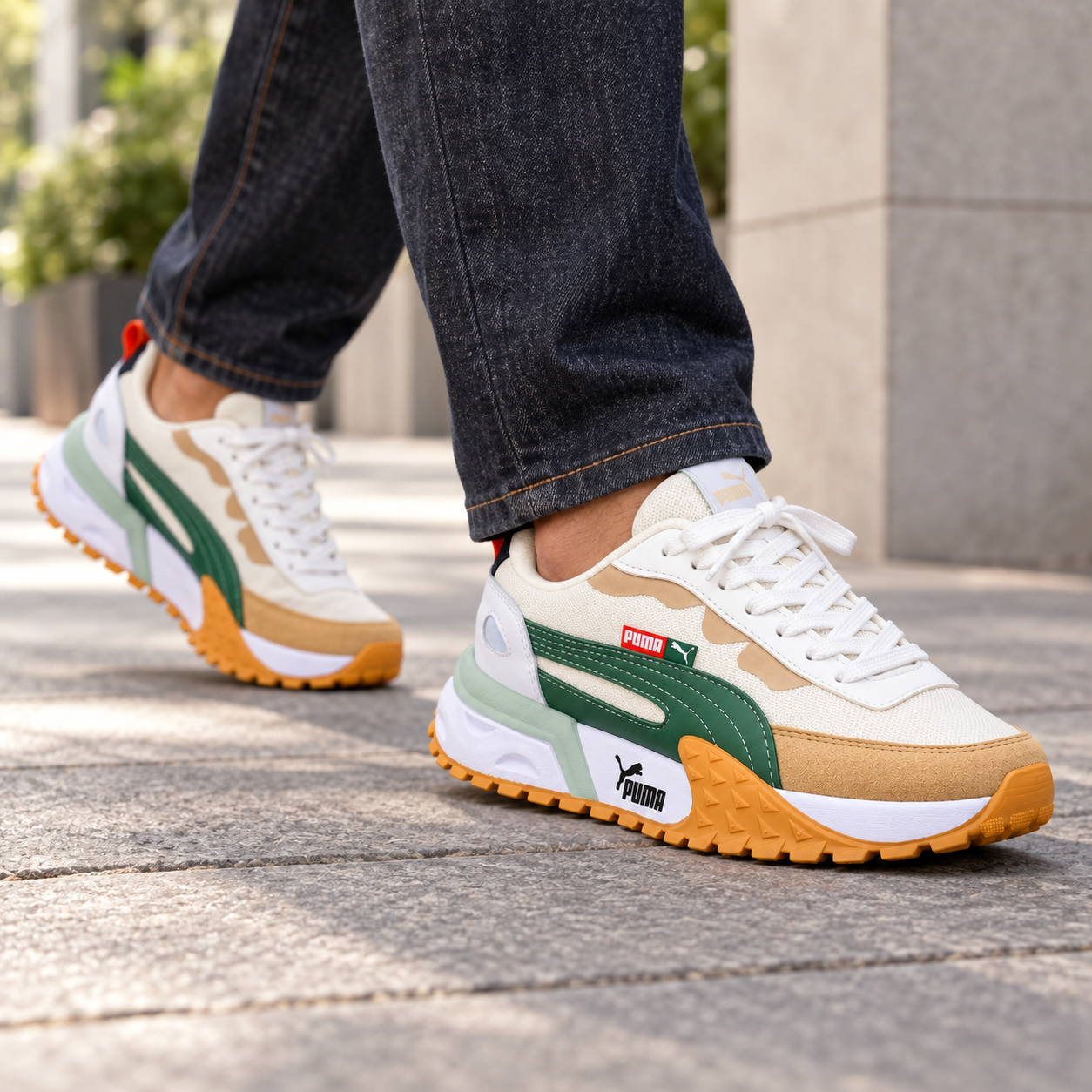 Tenis Puma Easy Rider Beige Verde - vista 2